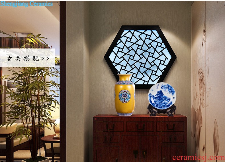 Jingdezhen ceramics of large vases, flower arranging yellow peony home sitting room adornment is placed large size 8