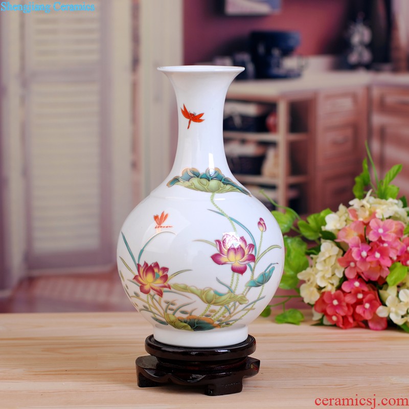 Modern fashion 163 jingdezhen ceramics thin foetus porcelain vase thin foetus bottle "chrysanthemum patterns" gift box packaging