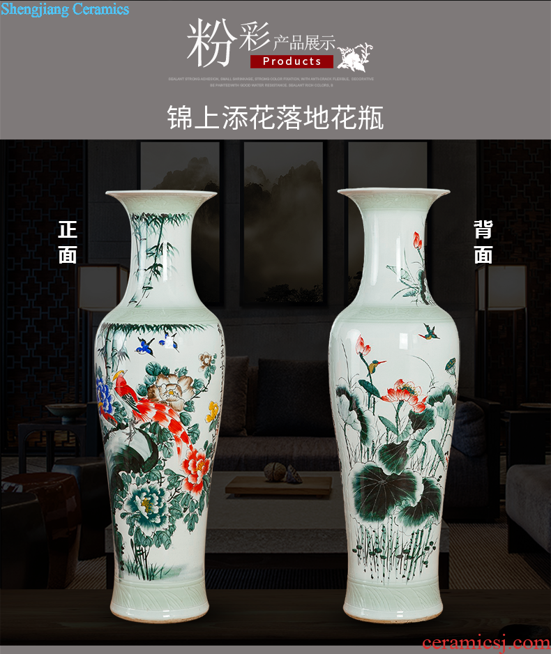 Jingdezhen ceramics ears vases, flower arranging archaize sitting room porch decoration of Chinese style household furnishing articles of blue and white porcelain