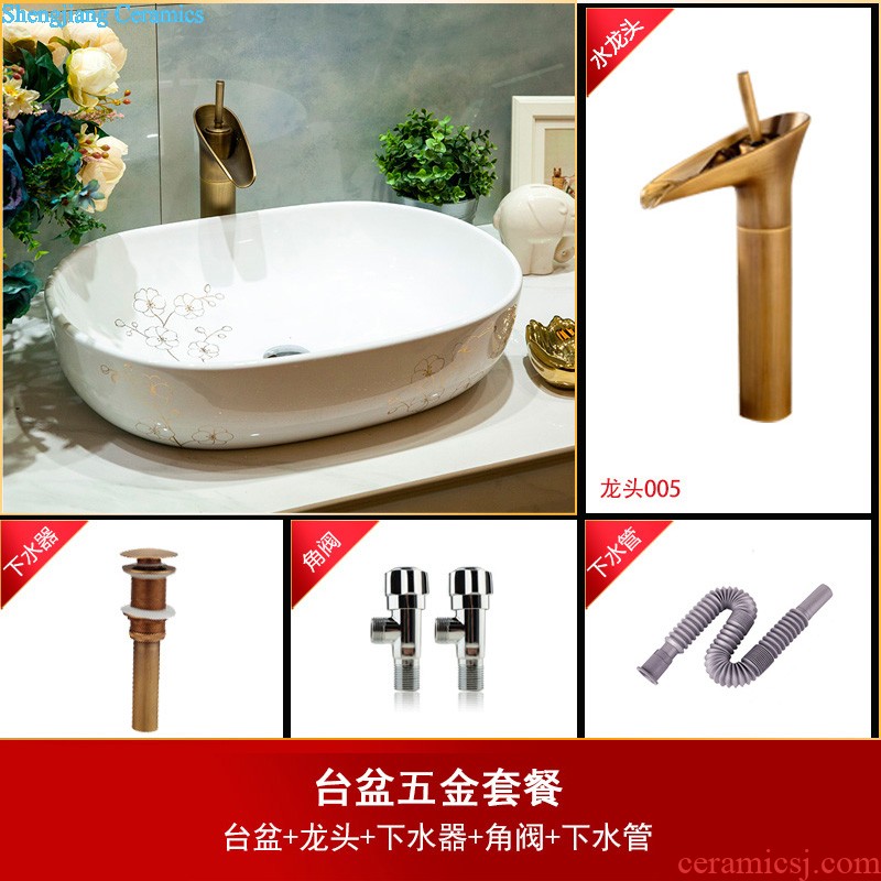 Koh larn, qi Jingdezhen ceramic toilet stage basin sink basin art basin sinks Waist drum flowers