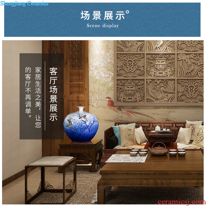 Famous master of jingdezhen ceramics hand-painted gold rat blue and white porcelain vase prosperous wealth sitting room adornment handicraft furnishing articles