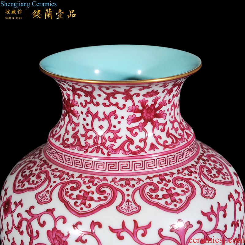 Jingdezhen imperial kiln chinaware archaize qing qianlong pastel spends set of gourd vases, sitting room adornment is placed