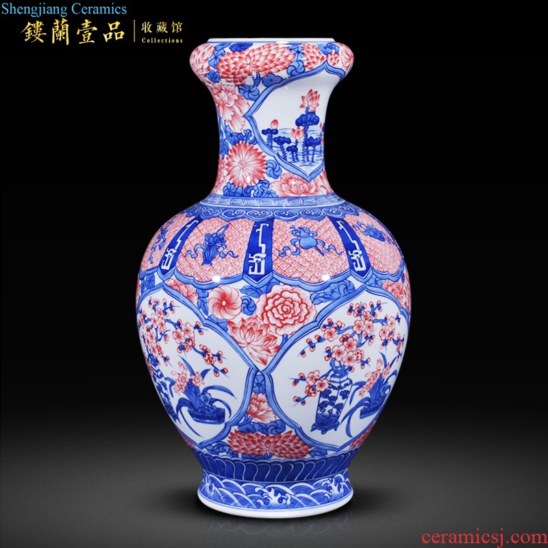 Jingdezhen ceramics hand-painted famille rose porcelain vase of large Chinese style living room bedroom TV ark adornment furnishing articles