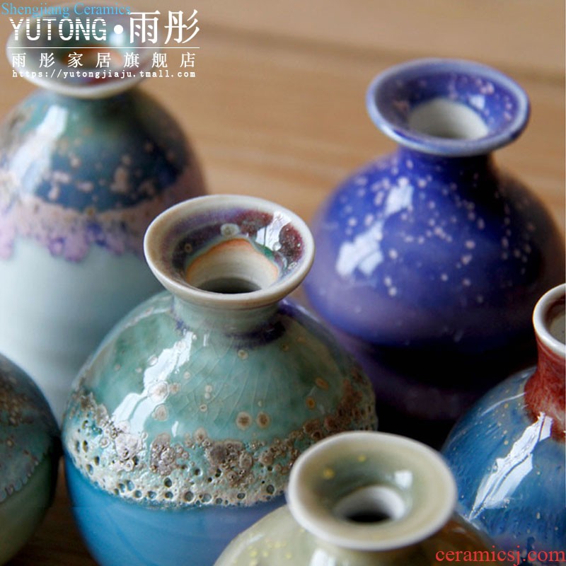 Jingdezhen porcelain pot hand-painted scenery zen model metal accessories decorative crafts vase furnishing articles sitting room