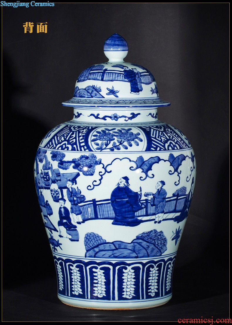 Sf48 jingdezhen ceramics color ink landscape high white clay ground big vase sitting room adornment rural furnishings