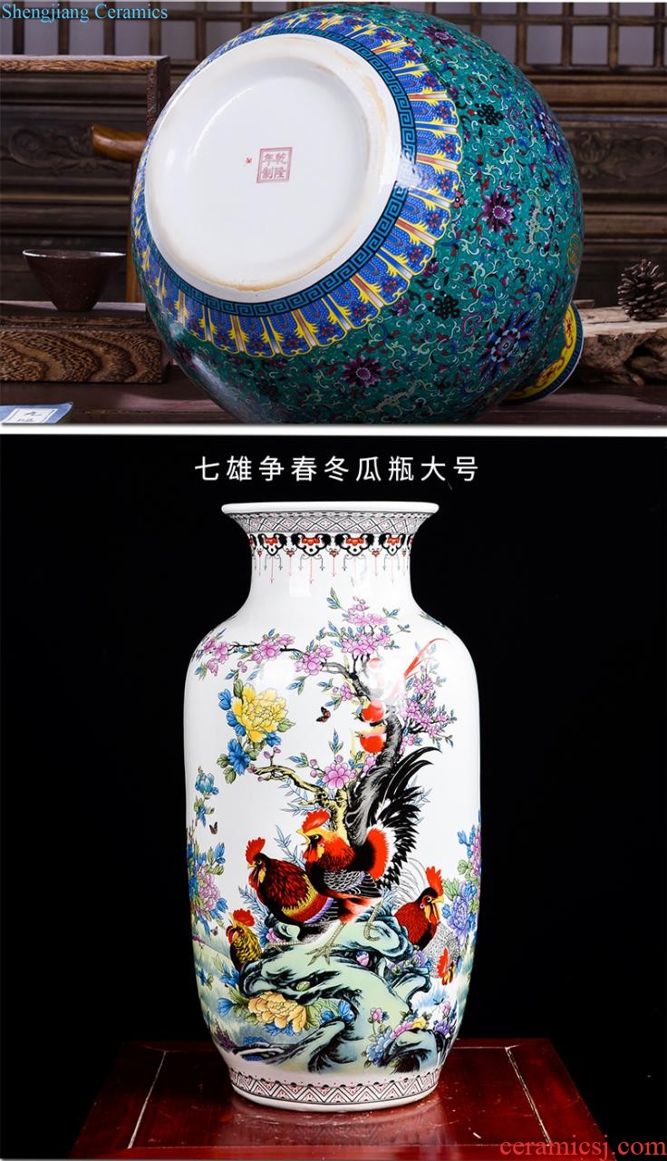 Jingdezhen ceramics hand-painted archaize pomegranate of blue and white porcelain vase flower arranging Chinese style home sitting room adornment is placed