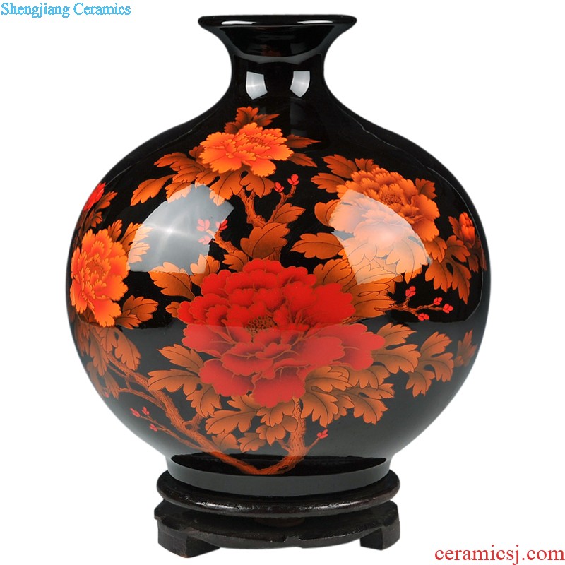 Jingdezhen ceramics furnishing articles hand-painted kiln lotus large vases, flower arrangement, the sitting room porch decoration of new Chinese style