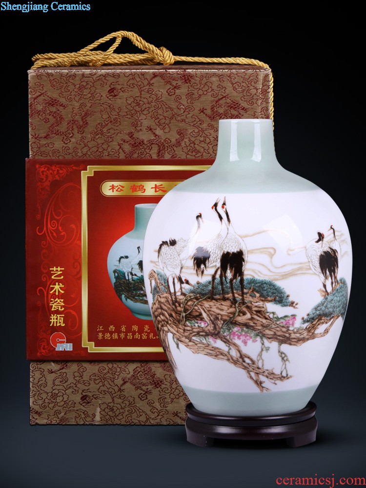 Jingdezhen ceramics hand-painted vases laughs a pastel New Chinese style household adornment rich ancient frame furnishing articles