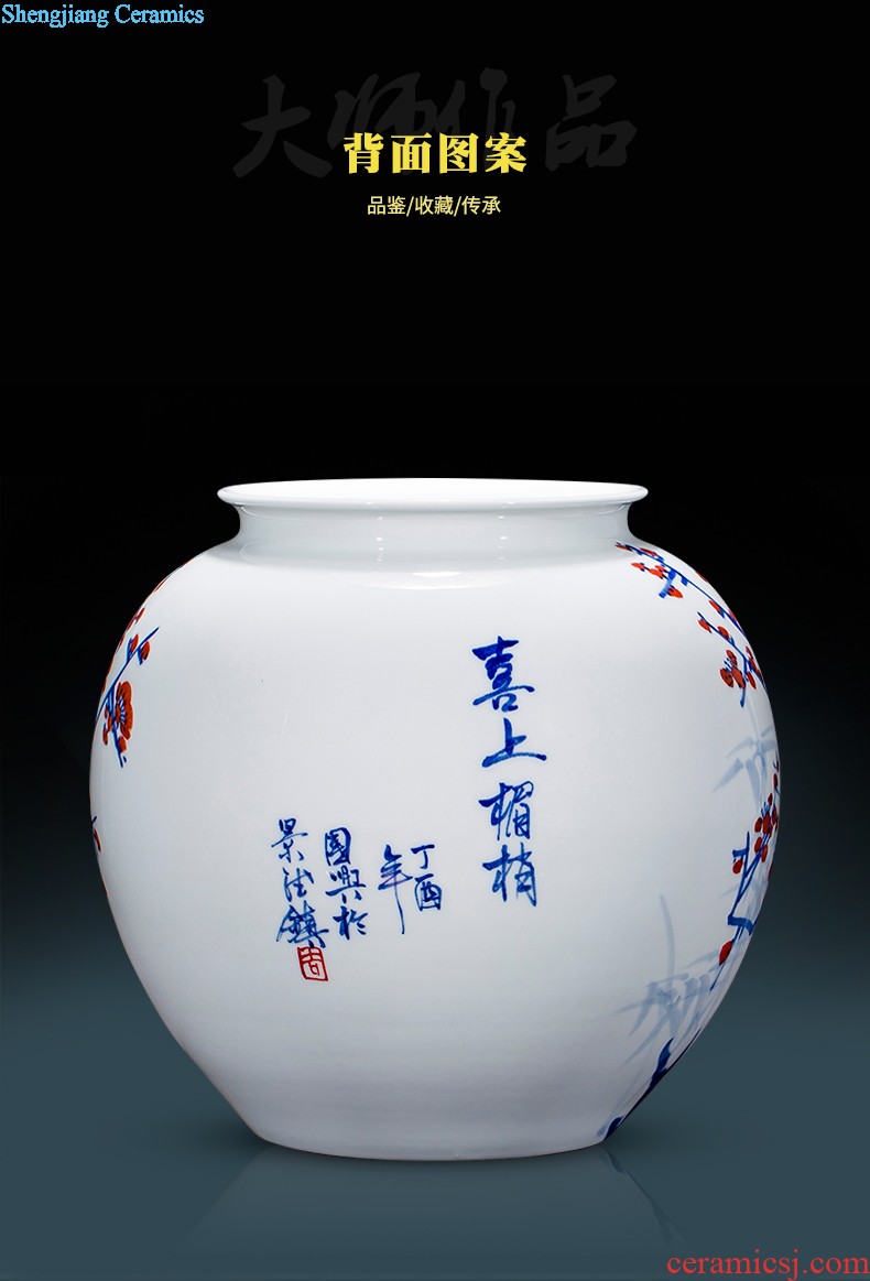 E150 jingdezhen ceramics all hand painted lotus lotus rhyme quiver of large vases, home furnishing articles adornment