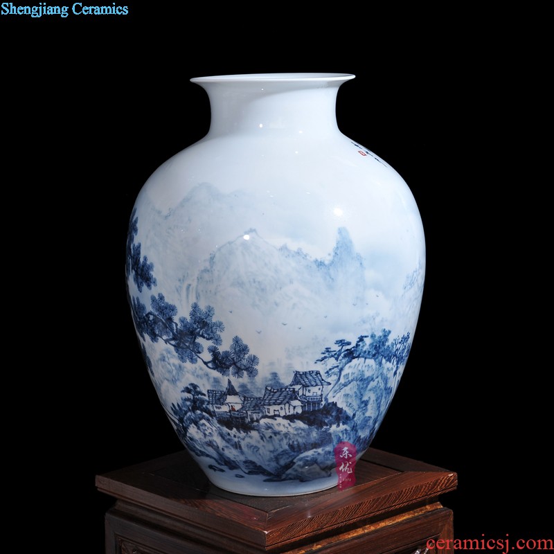 Jingdezhen ceramics hand-painted vases, flower arranging prosperous pomegranate bottles of furnishing articles sitting room of Chinese style household act the role ofing is tasted