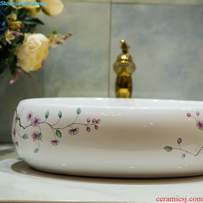 Koh larn, qi stage basin sink ceramic sanitary ware art basin washing a face of the basin that wash a face oval shamrock glittering