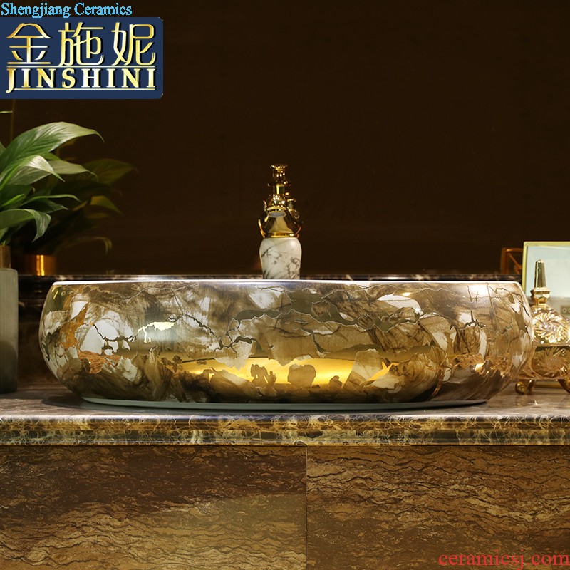 Table plate oval ceramic lavabo stage basin of Chinese style restoring ancient ways art basin toilet lavatory basin