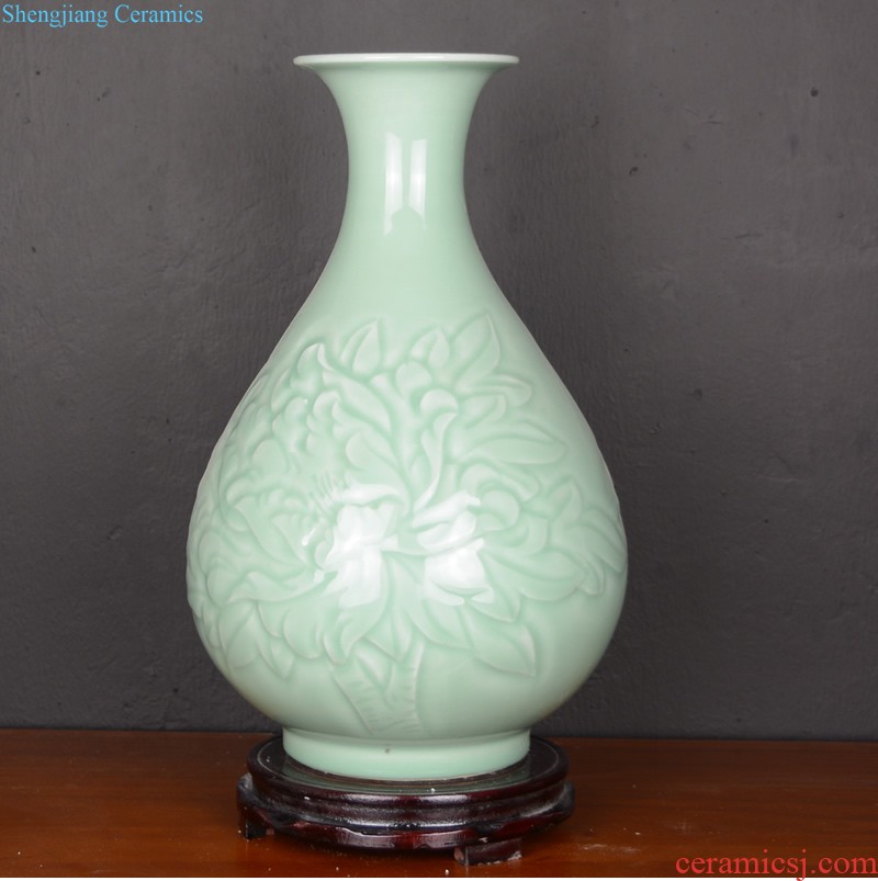 Chinese style restoring ancient ways of jingdezhen ceramics color crack glaze vase sitting room dry flower arranging flowers home furnishing articles