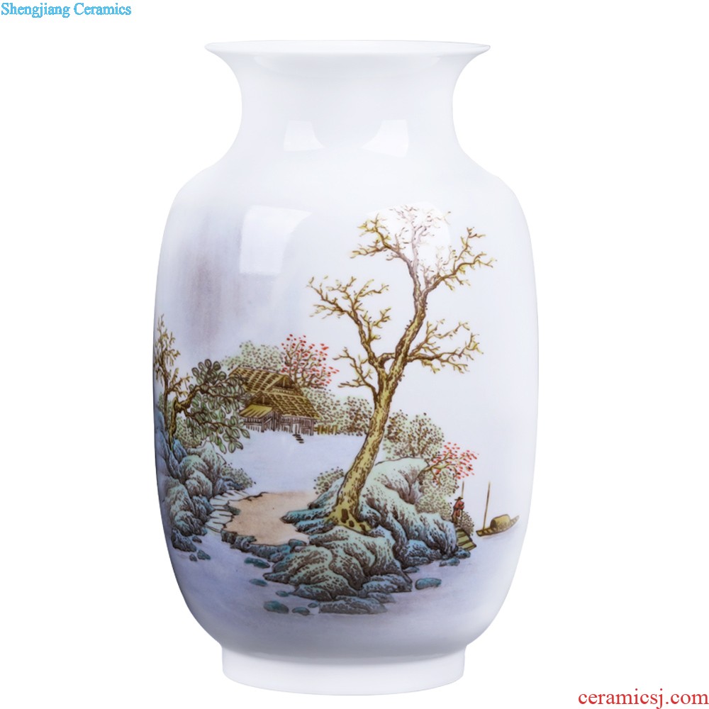 Jingdezhen ceramics vase General archaize pastel peach cans of storage tank Modern handicraft decorative furnishing articles