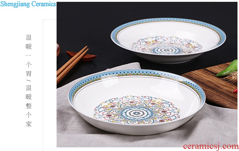 inky Jingdezhen porcelain tableware suit bone The Mediterranean amorous feelings of eating food dishes suit household love the sea