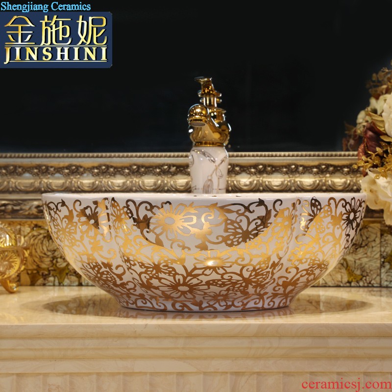 Petals stage basin sink toilet lavatory ceramic face basin big size art basin of wash one household