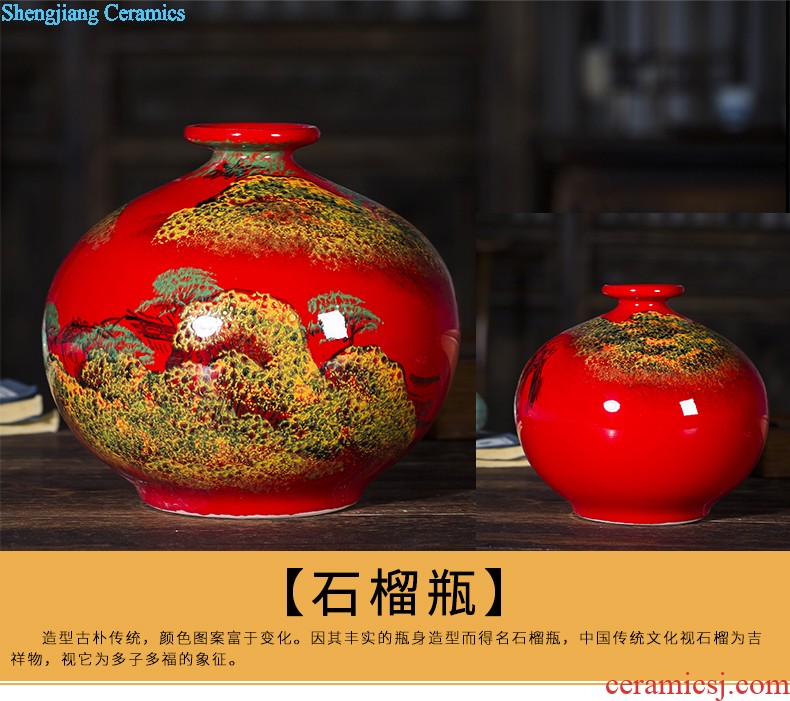 Z038 imitation of jingdezhen ceramics kiln crack glaze dragon vase flower arranging the sitting room of Chinese style household decorative furnishing articles