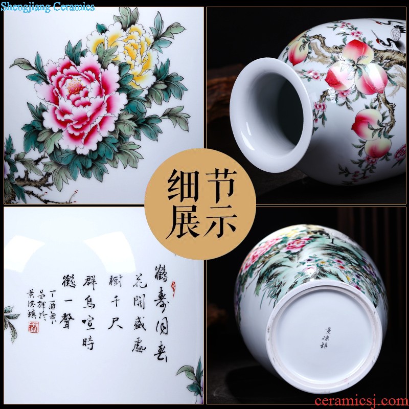 Jingdezhen ceramics furnishing articles hand-painted the icing on the cake lucky bamboo vase flower arranging desktop sitting room adornment ornament