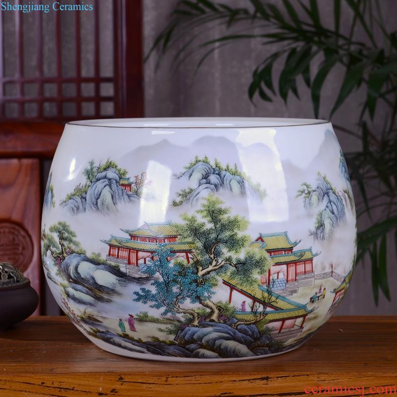 Large vase large hand-painted porcelain of jingdezhen ceramics new Chinese style household living room TV cabinet decoration