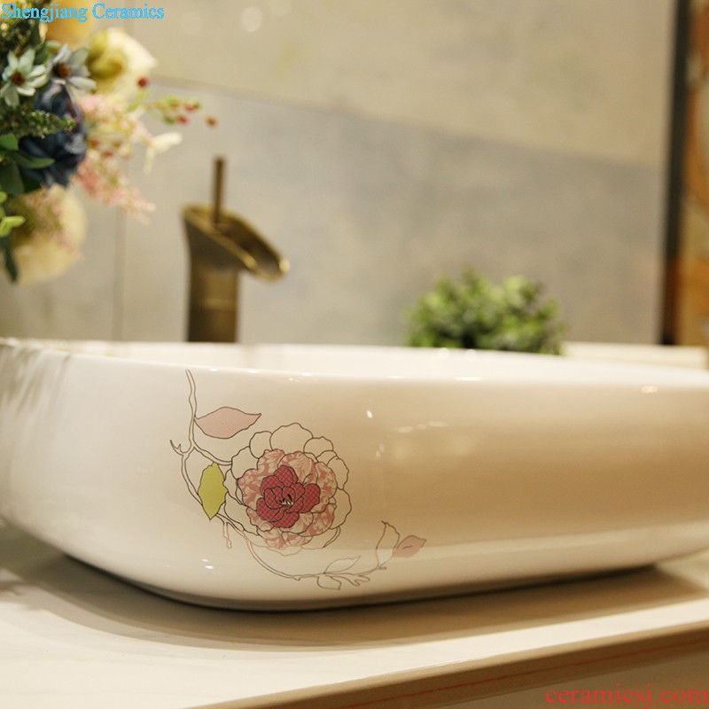 M the pillar type lavatory jingdezhen ceramic basin one-piece art pillar lavabo vertical landing platform