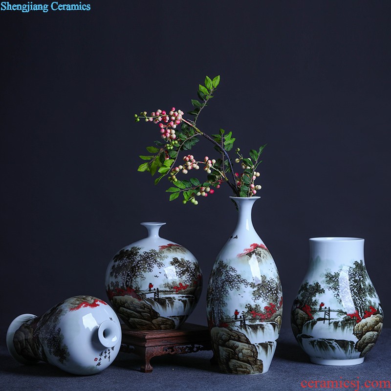 Jingdezhen ceramics flower arranging decorative furnishing articles Hand painted pastel kam tong wealth vase Chinese arts and crafts sitting room