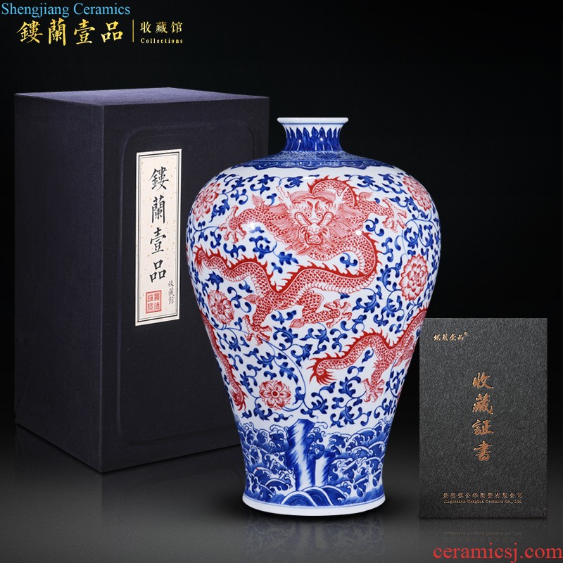 Jingdezhen ceramics archaize paint wrap branch lotus f barrels and vase of the sitting room porch decoration of new Chinese style furnishing articles