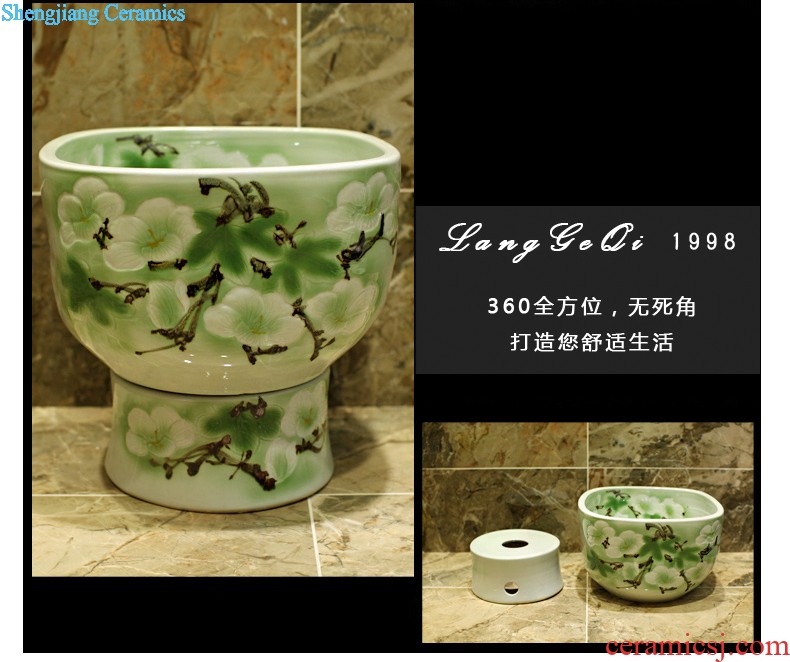 Koh larn, qi Increase the square on the art of jingdezhen ceramic bowl lavatory sink basin Platinum peony