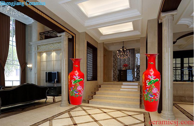 Cb133 jingdezhen ceramics famous hand-painted enamel vase blooming flowers Chinese handicraft furnishing articles in the living room