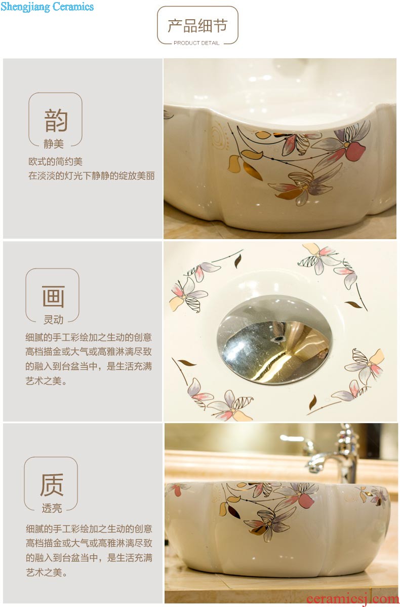 Koh larn tile neat package mail archaize of jingdezhen ceramic art basin of the basin that wash a face lavatory basin A060 on stage