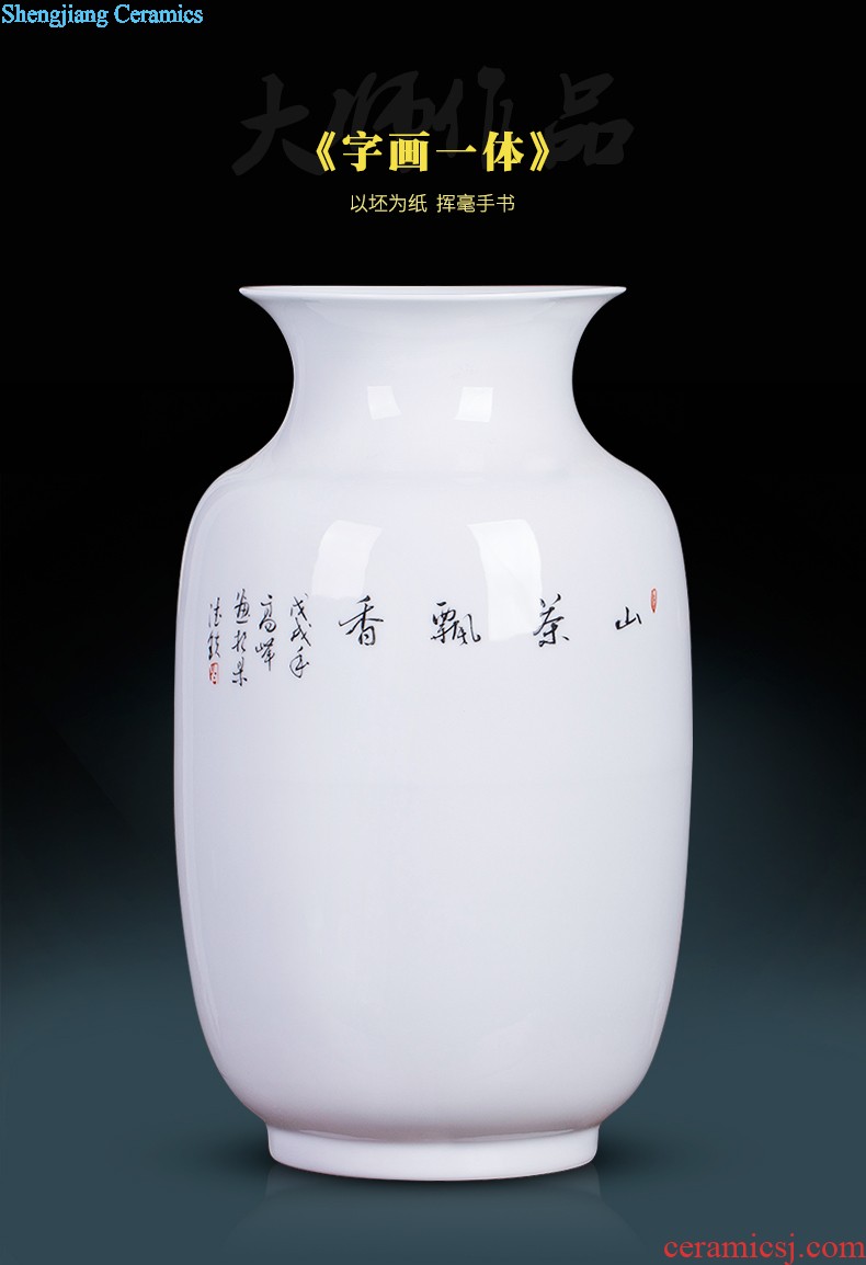 Hand draw archaize yuan blue and white porcelain of jingdezhen ceramics under the big vase plum bottle Xiao Heyue after han xin furnishing articles in the living room