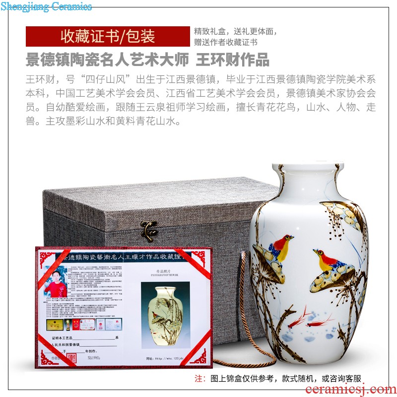 Jingdezhen ceramic vases, master of Chinese modern hand-painted thin foetus and exquisite home sitting room porch decoration furnishing articles