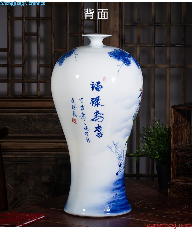 Jingdezhen ceramics Chinese antique hand-painted flower vase household porch rich ancient frame sitting room adornment is placed