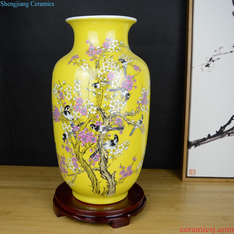 Chinese style restoring ancient ways of jingdezhen ceramics green glaze vase sitting room porch rich ancient frame home decoration handicraft furnishing articles