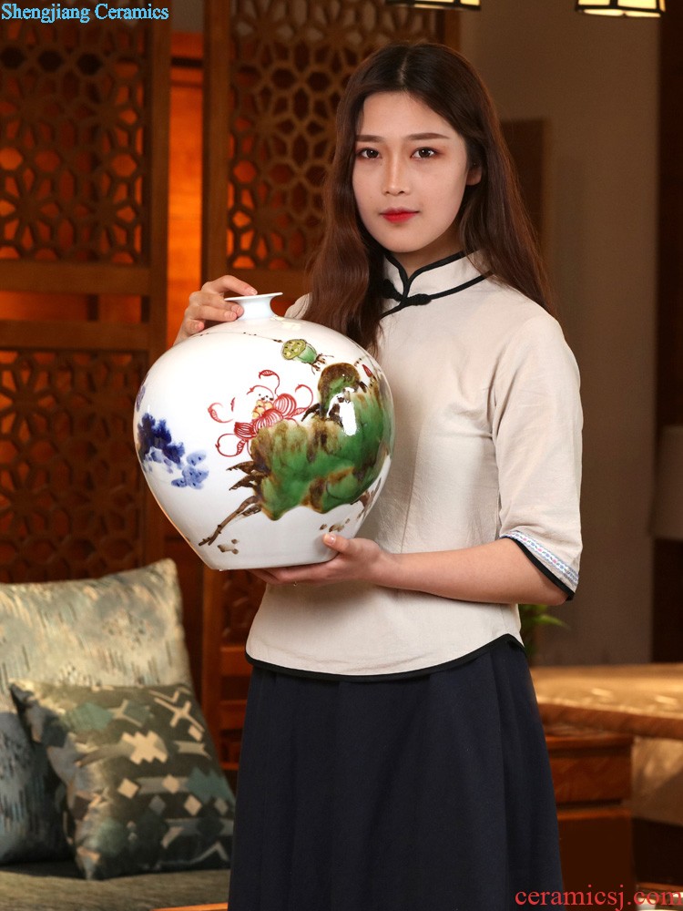 Jingdezhen ceramics vases, antique blue and white porcelain flower arranging new sitting room of Chinese style household act the role ofing is tasted furnishing articles TV ark