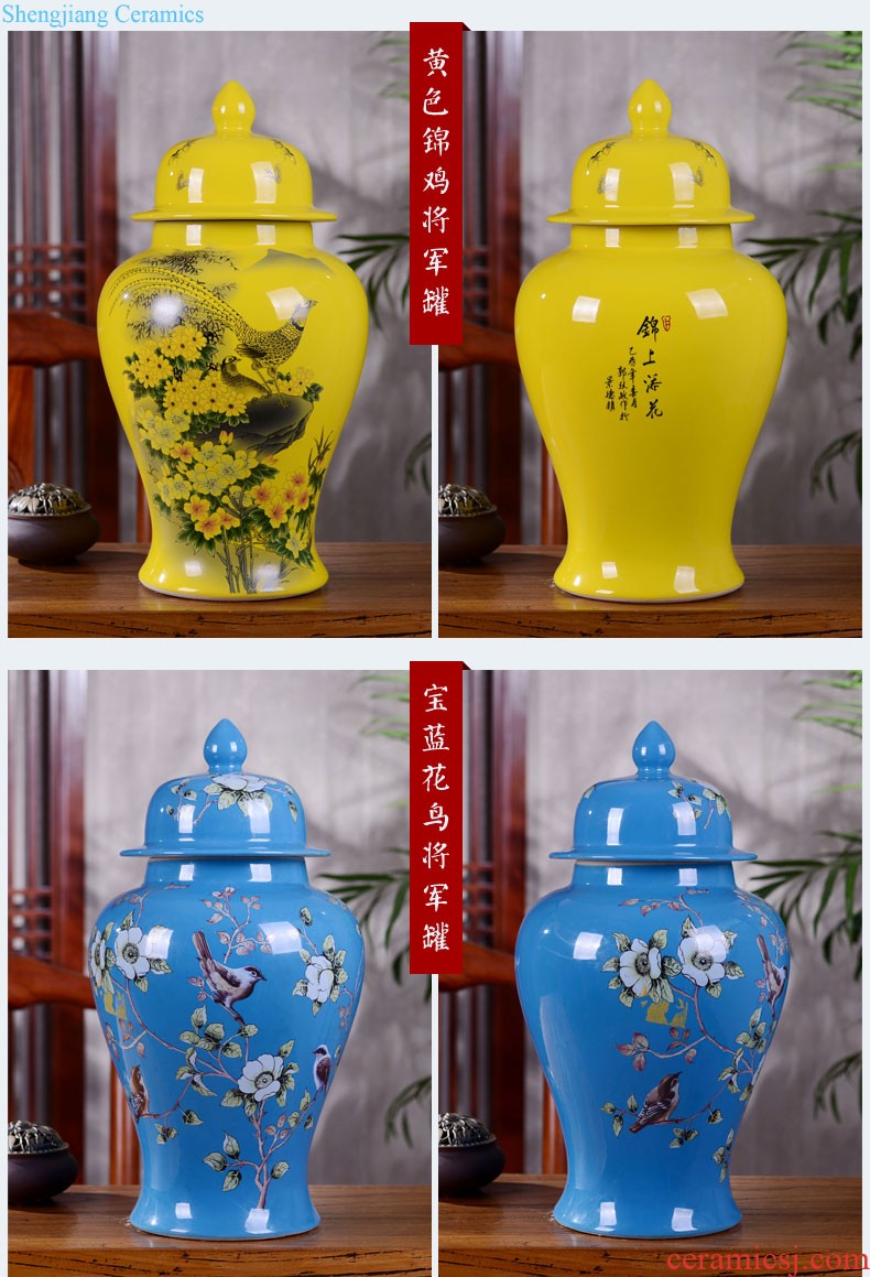 Jingdezhen ceramics new Chinese style household furnishing articles blue and white porcelain vase hand-painted landscape flower arrangement sitting room adornment