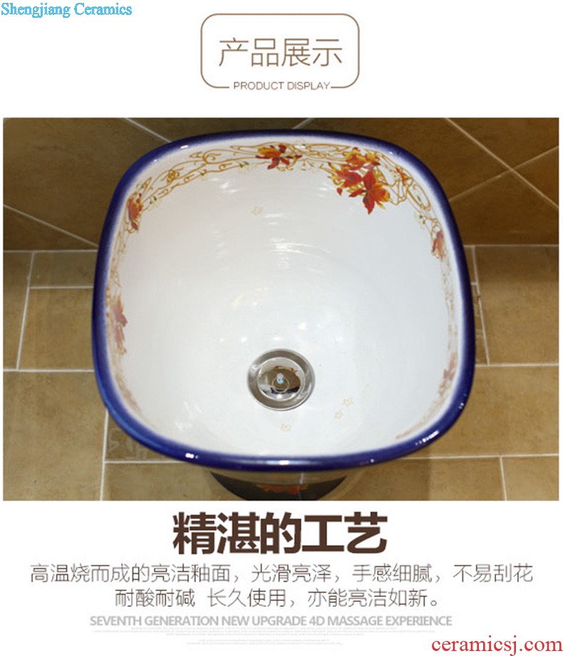 Koh larn, qi ceramic sanitary ware of toilet stage basin sink toilet lavatory basin hand-painted plum blossom