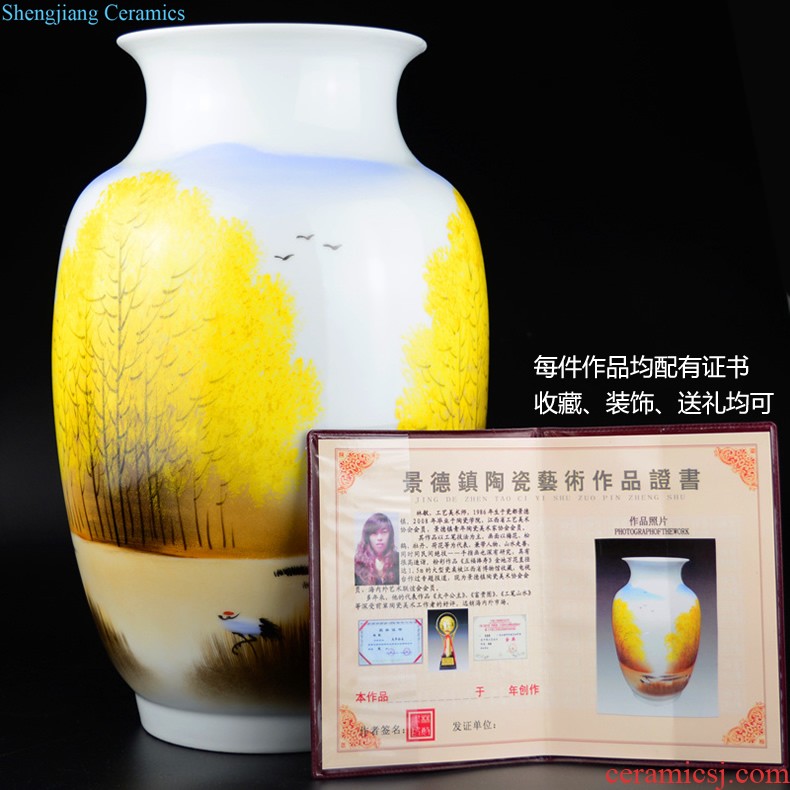 Jingdezhen ceramics vases, contemporary and contracted white paper down the small pure and fresh and small living room table furnishing articles ornaments