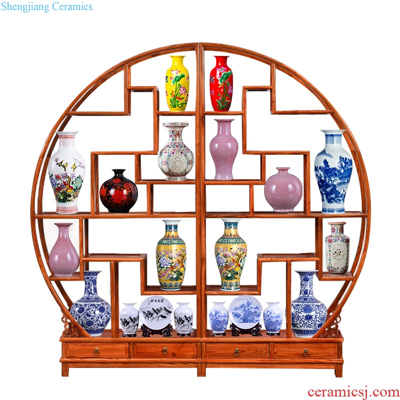 Jingdezhen ceramics vases, flower arranging famille rose porcelain furnishing articles sitting room TV ark of Chinese style household decorative arts and crafts