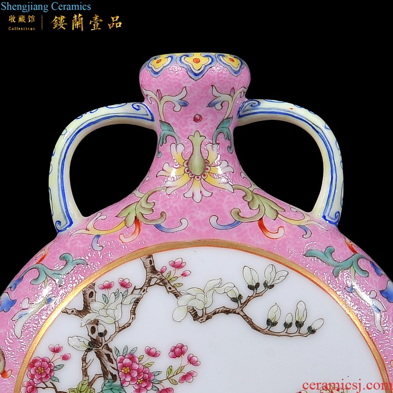 Jingdezhen imperial kiln chinaware archaize qianlong pastel grain okho spring vases, Chinese style porch decorate household furnishing articles