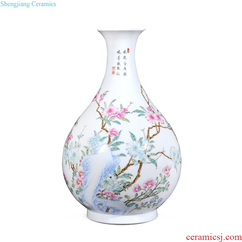 Jingdezhen imperial kiln chinaware imitation qing qianlong, white-floored wear red dragon pattern fishtail vase sitting room adornment is placed