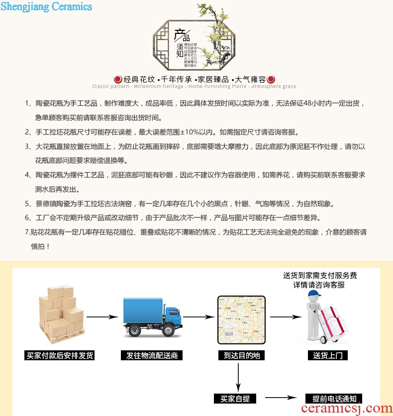 Jingdezhen ceramics under the hand-painted antique imitation of yuan blue and white porcelain vase Xiao Heyue after han xin sitting room adornment is placed