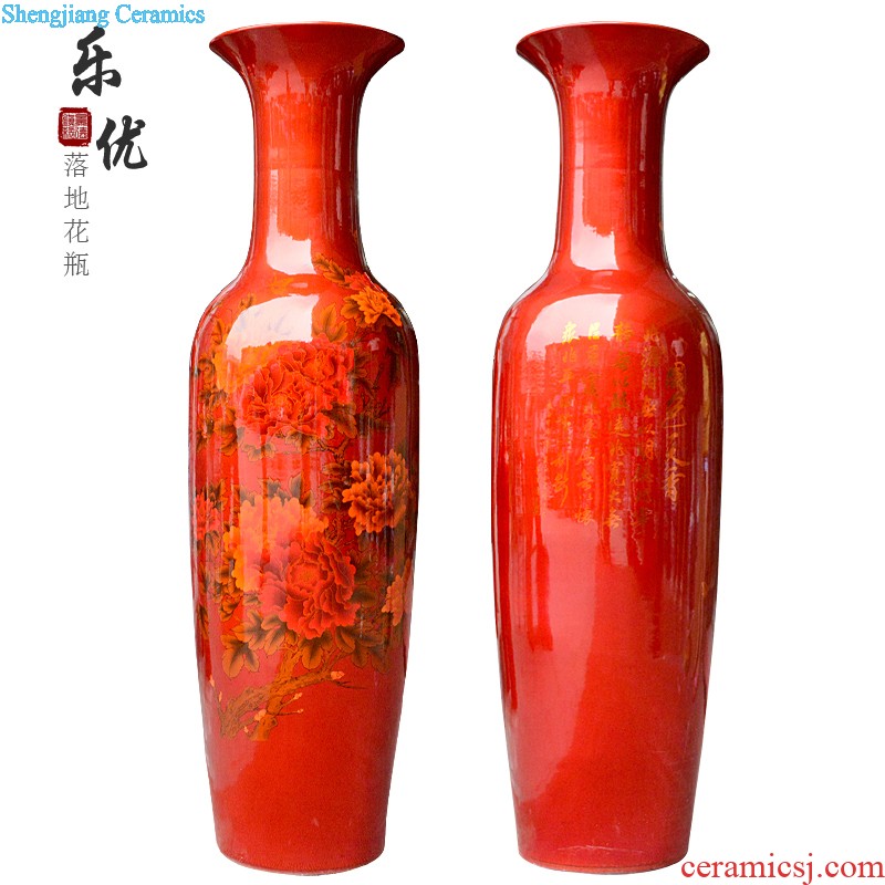 Jingdezhen ceramics red crystal glaze sands large bottle of large vase home decoration crafts