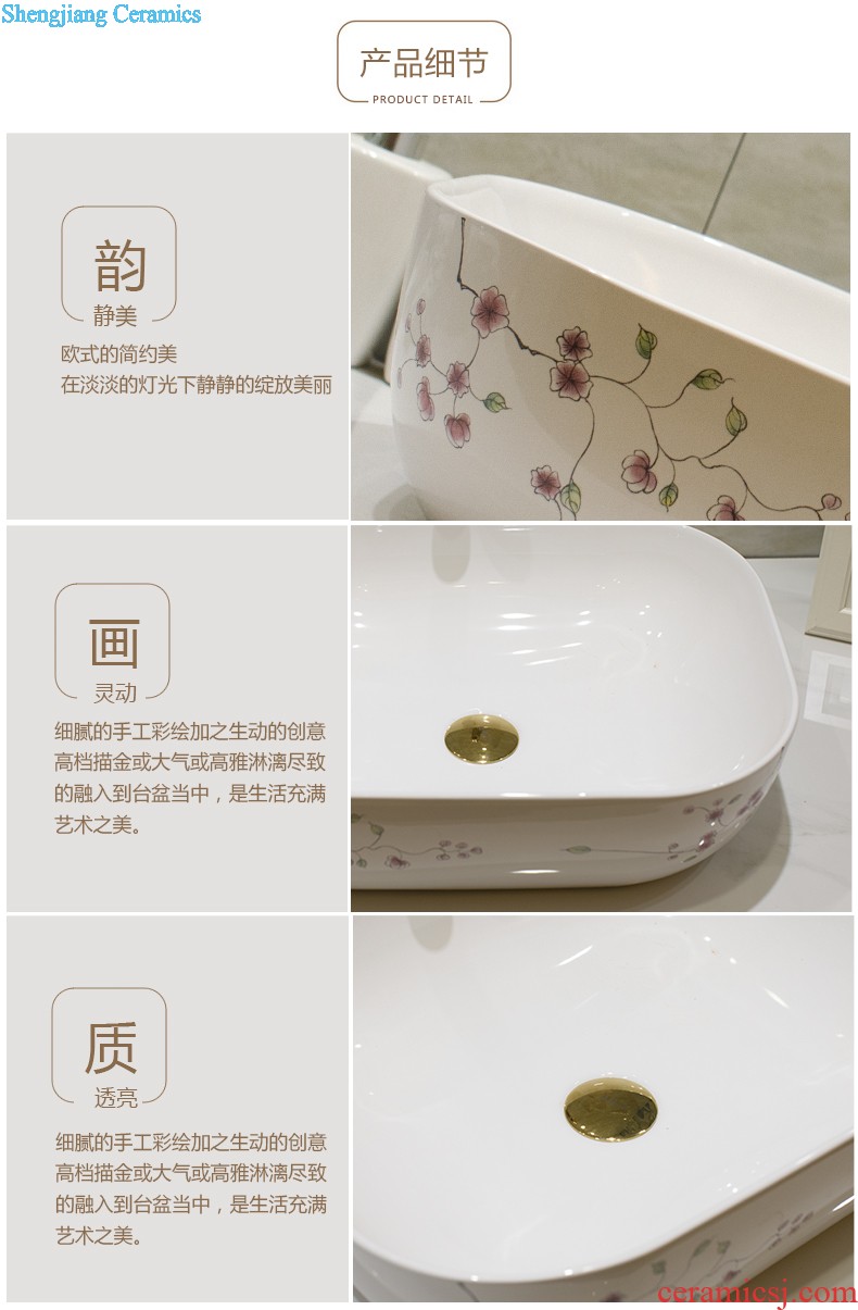 Koh larn, qi stage basin sink ceramic sanitary ware art basin washing a face of the basin that wash a face oval shamrock glittering