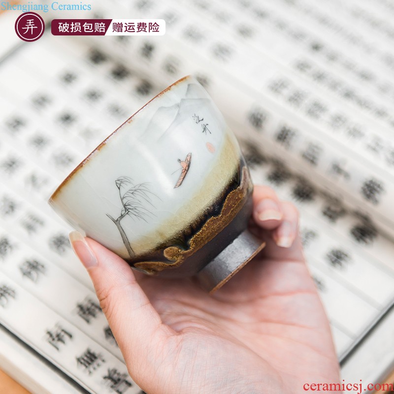 Household ceramic cups jingdezhen kung fu tea set manual white porcelain bowl tea sample tea cup, master cup small single cup