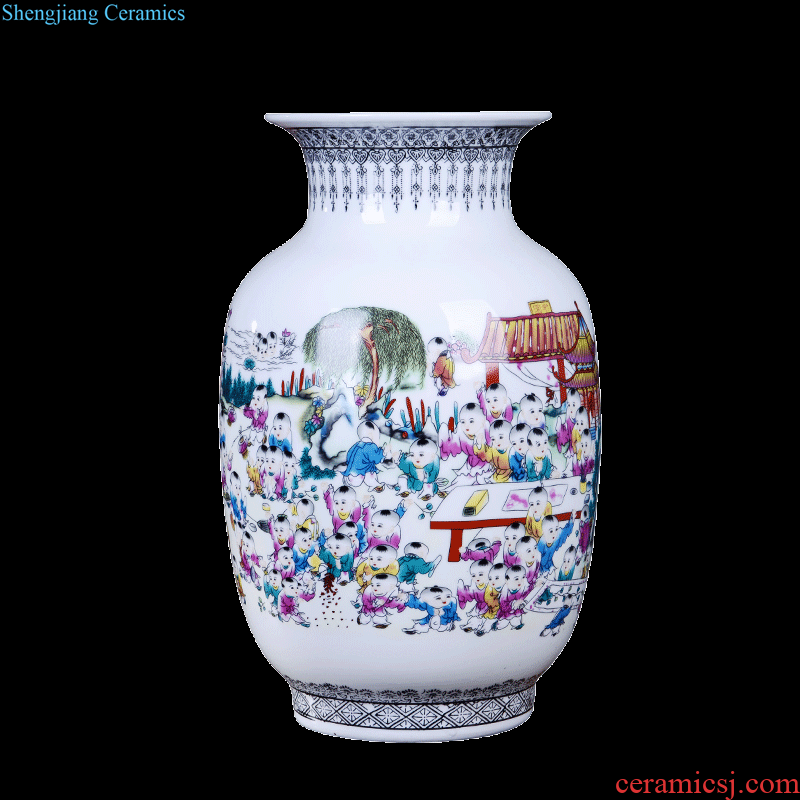 Jingdezhen porcelain hand-painted ceramic vase furnishing articles sitting room of new Chinese style household flower arranging TV ark adornment porcelain