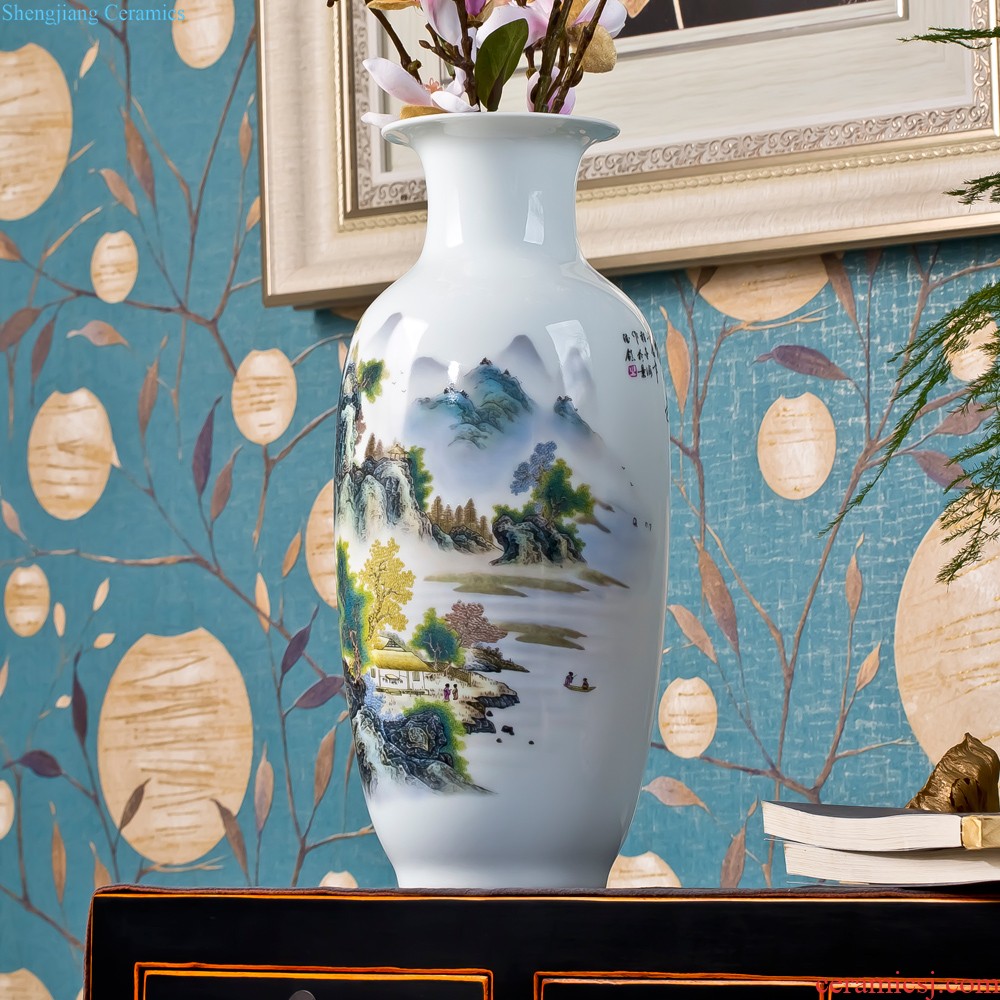 Jingdezhen ceramics glaze knife clay color hand-painted vases, flower arrangement sitting room place under contemporary and contracted household adornment