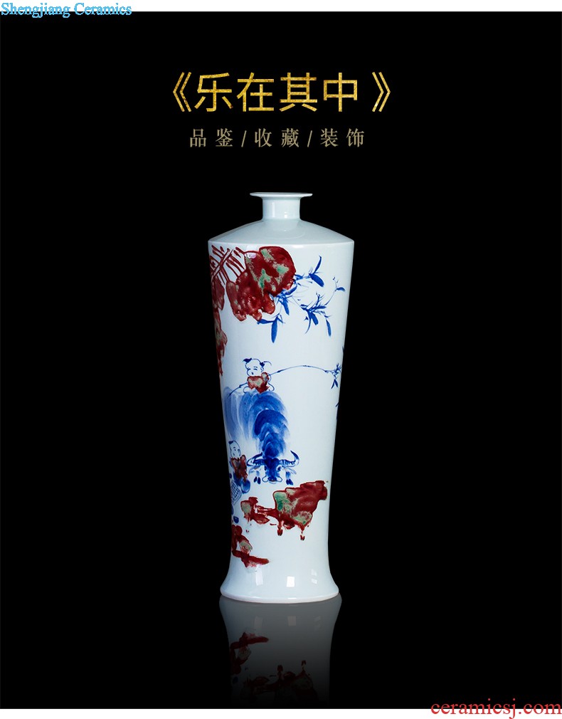 Famous master of jingdezhen ceramics hand-painted vases, flower arrangement enjoy sitting room of Chinese style household decorative furnishing articles