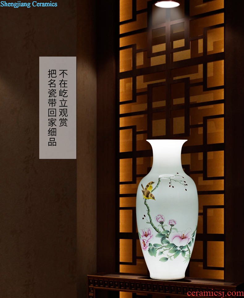 E089 jingdezhen ceramics China red festival of large vase in extremely good fortune sitting room place wedding decoration