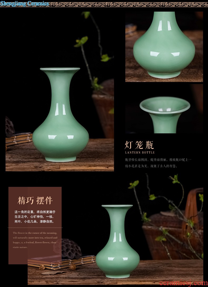 Jingdezhen ceramic vases, furnishing articles New Chinese style traditional Chinese painting landscape dried flowers flower arrangement home office decorations