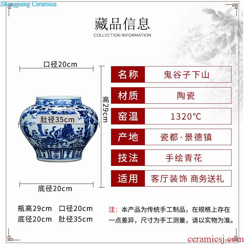 Cb27 large aquarium goldfish turtle of blue and white porcelain of jingdezhen ceramics to heavy cylinder fish bowl turtle cylinder feng shui porcelain